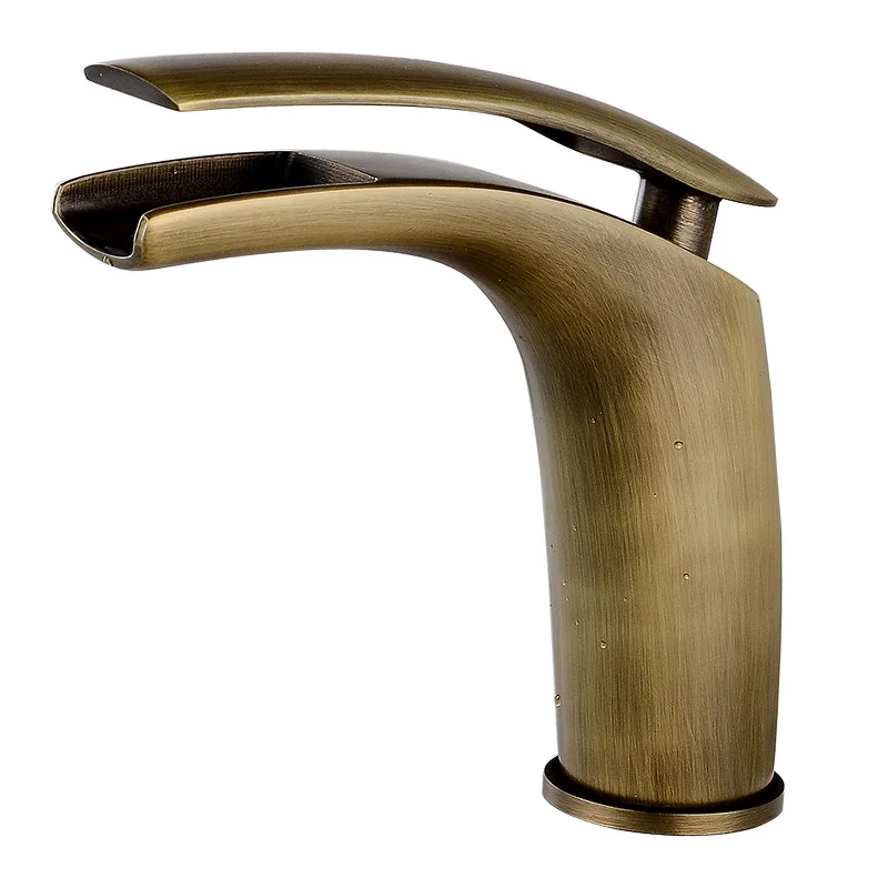 

European Style Archaize Color Basin Faucet Cold Hot Water Rainfall Basin Tap Single Handle Mixer Roast White Lacquer Bathroom