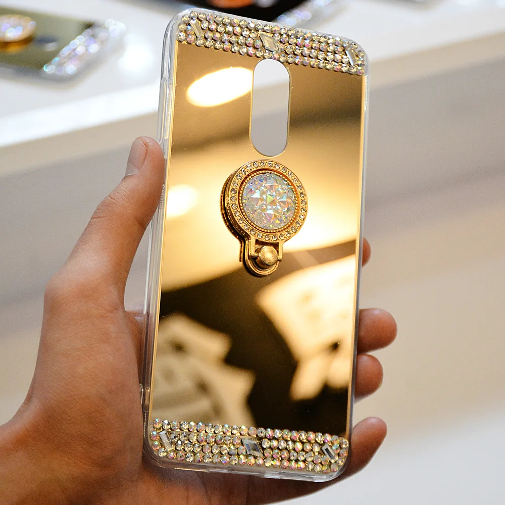 Diamond Phone Case For Samsung A50 J3 J5 J7 A10 A20 A30 A70 M10 M20 Mirror Plated cover S10 S8 S7 S6Edge Ring Holder |