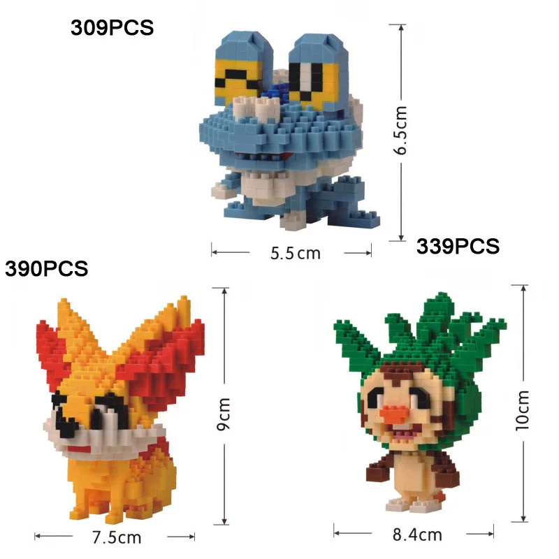 Классический мультфильм изображение игры nanoblock poke xy & z gosanke Chespin Fennekin Froakie micro diamond building block модель образования игрушка