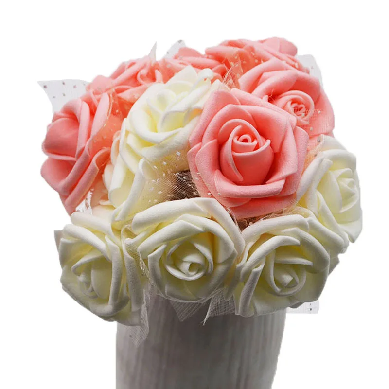 

30pcs/lot 4cm Foam Rose Artificial Rose Flower Bouquet Home Wedding Decor DIY Wreath Decorative Bridal Flower Fake Flower 9z