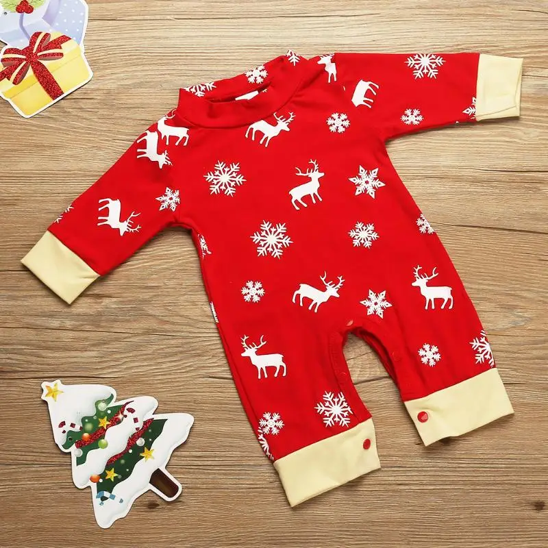 Красный Детский комбинезон с капюшоном; комбинезон с оленем для новорожденных; зимний теплый комбинезон с принтом оленя для малышей; одежда