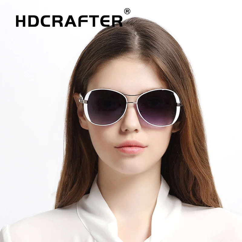 

HDCRAFTER Ladies's sunglasses women Fashion Luxury vintage oversized sunglasses for woman brand designer high quality classic