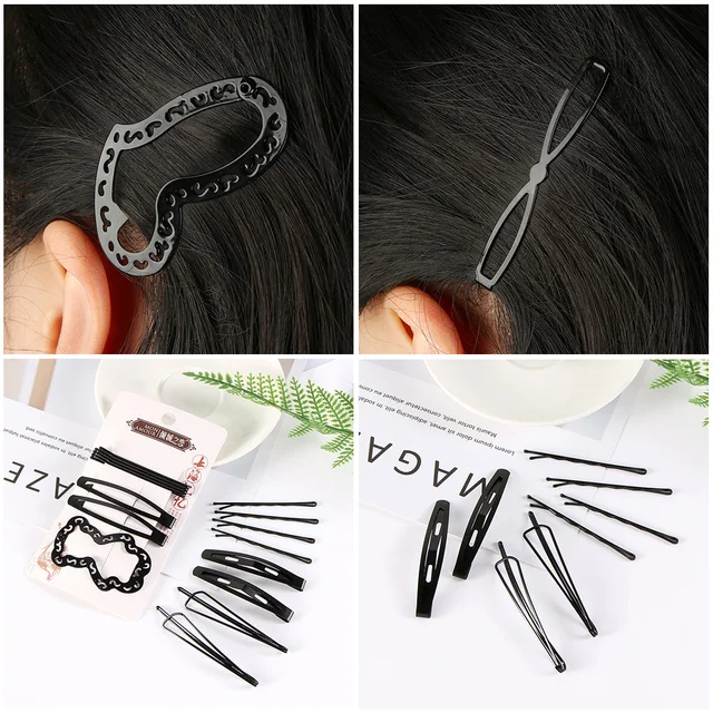 1 Set New Simple Black Hair Clips Girls Hairpins BB Clips Barrettes