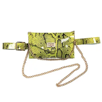 

Women Waist Pack Serpentine Fanny Pack Leather Fashion Snake Skin Waist Belt Bolso De Cintura Para Mujer
