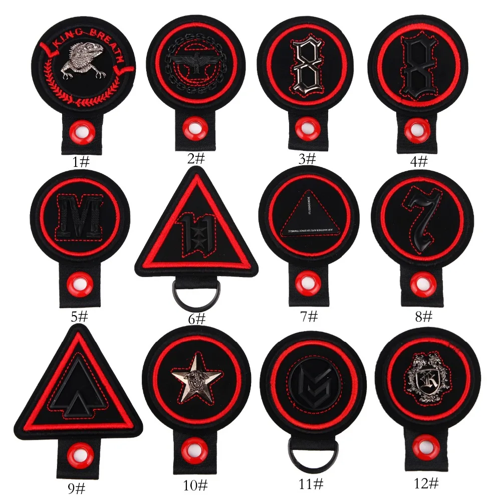 

GUGUTREE embroidery leather patches metal patches badges applique patches for clothing ZK-190