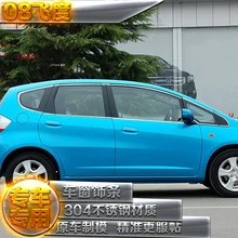 304 stainless steel car window chrome trims for honda fit honda jazz 2007 2008 2009 2010 2011 2013 2012
