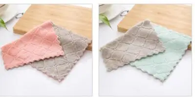 Pink and green Комплект из 2 предметов сверхвпитывающая микрофибра кухонная ткань для посуды с высоким уровнем эффективная посуда домашнее полотенце для уборки кухонные инструменты, гаджеты - Цвет: Pink and green