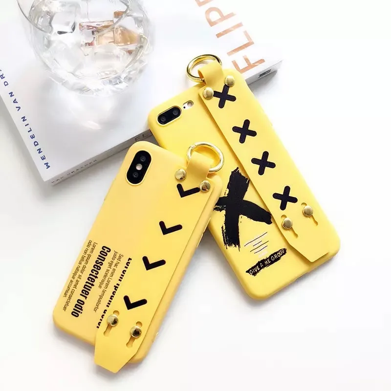 LUDI Yellow Hand Grip Phone Case For iPhone X 6 7 8 Plus Cover Shockproof Soft Silicone Back Case For iPhone 6S 7 8 Fundas Capas04