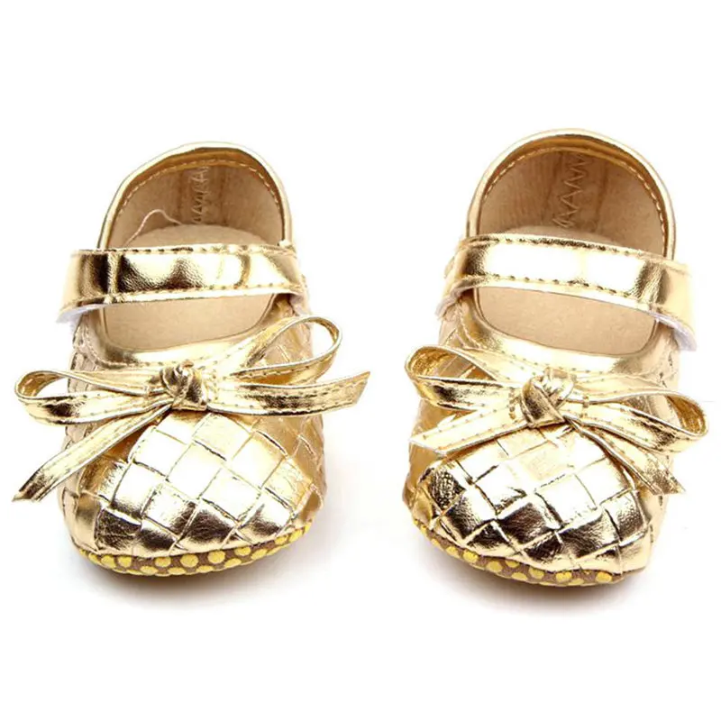 

Baby Moccasins 0-12M Baby Girls Kids PU Leather Princess Shoes Plaid Bowknot Toddler Shoes