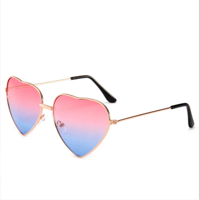 Heart Shaped Sunglasses Women Pink Frame Metal Reflective Mirror Lens Fashion Luxury Sun Glasses Brand Designer Driver Goggles