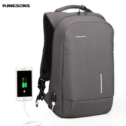 2019 Kingsons 15,6 ''hombres mochila para portátil externo USB antirrobo computadora mochilas hombre bolsas a prueba de agua 2019 Kingsons 15,6 ''hombres mochila para portátil externo USB antirrobo computadora mochilas hombre bolsas a prueba de agua