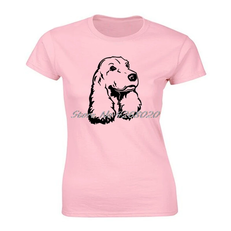 

Cocker Spaniel Dog Lovely Print T-shirt New Women Short Sleeve O-neck Cotton T Shirt Hip Hop Girl Tees Casual Fitness Streetwear