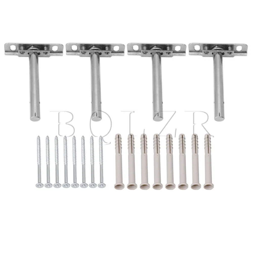

BQLZR 4" Steel Adjustable Shelf Floating Support Invisible Brackets Concealed Mount for Home Wall DIY Pack of 4