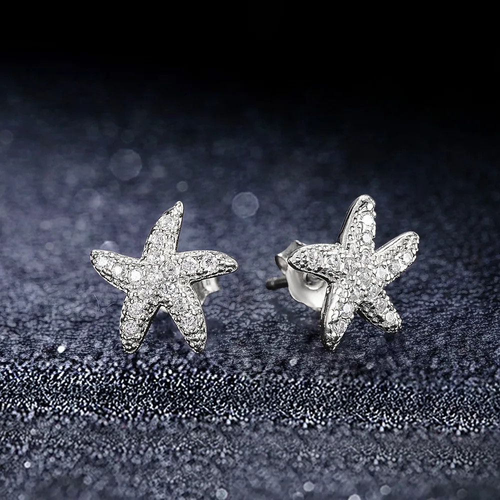 12 стилей 925 пробы серебряные серьги морская звезда цветок серьги для женщин Свадебная вечеринка ювелирные изделия