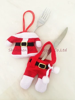 

500set/lot Fancy Santa Christmas Decorations Silverware Holders Pockets Dinner Table Decor Free Shipping