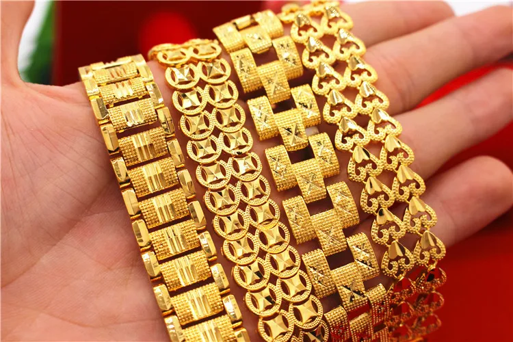 20 см, модный браслет для женщин/мужчин, наполненный золотом и латунный, браслет в дубайском стиле, африканская ручная цепочка, ювелирный подарок, Эфиопский/Арабский