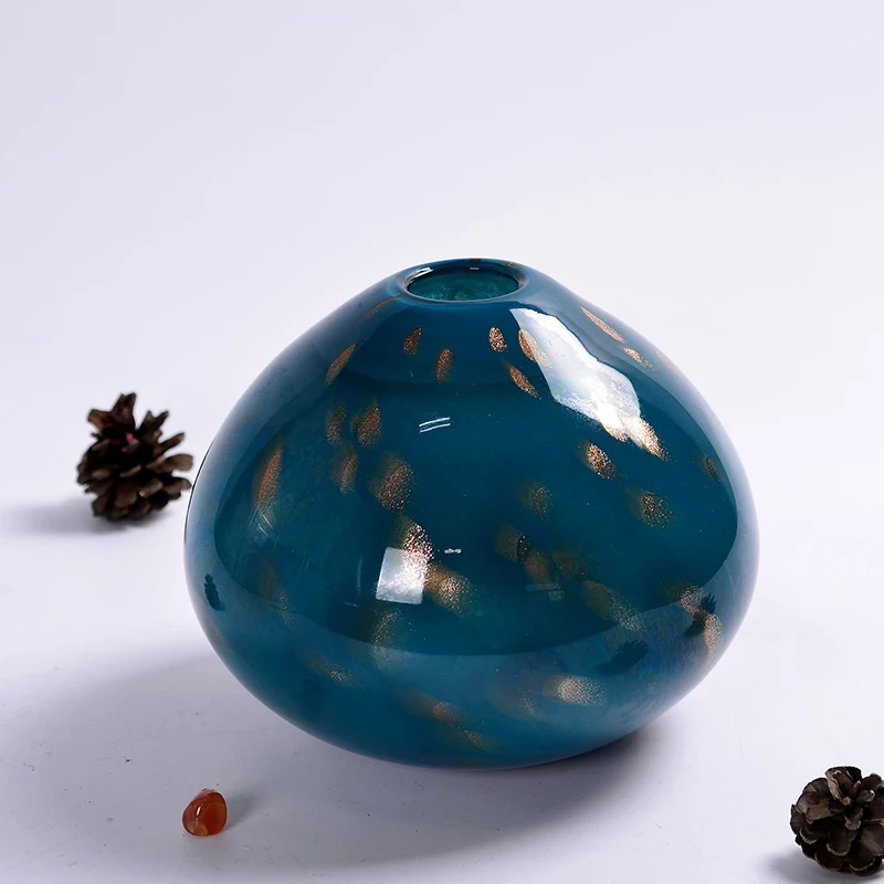 European style handmade colored glass vase for room decoration home