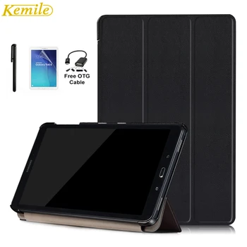 

Slim Magnetic Folding Flip PU Case Cover for Samsung GALAXY TAB A 10.1 P580 P585 Skin Case With S Pen Model +Film /TouchPen+OTG