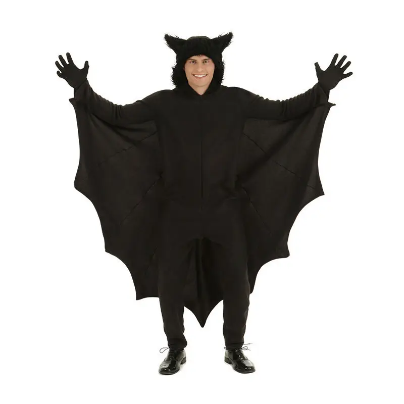 Halloween Black Bat Wings cosplay Vampire Adult men Jumpsuits with