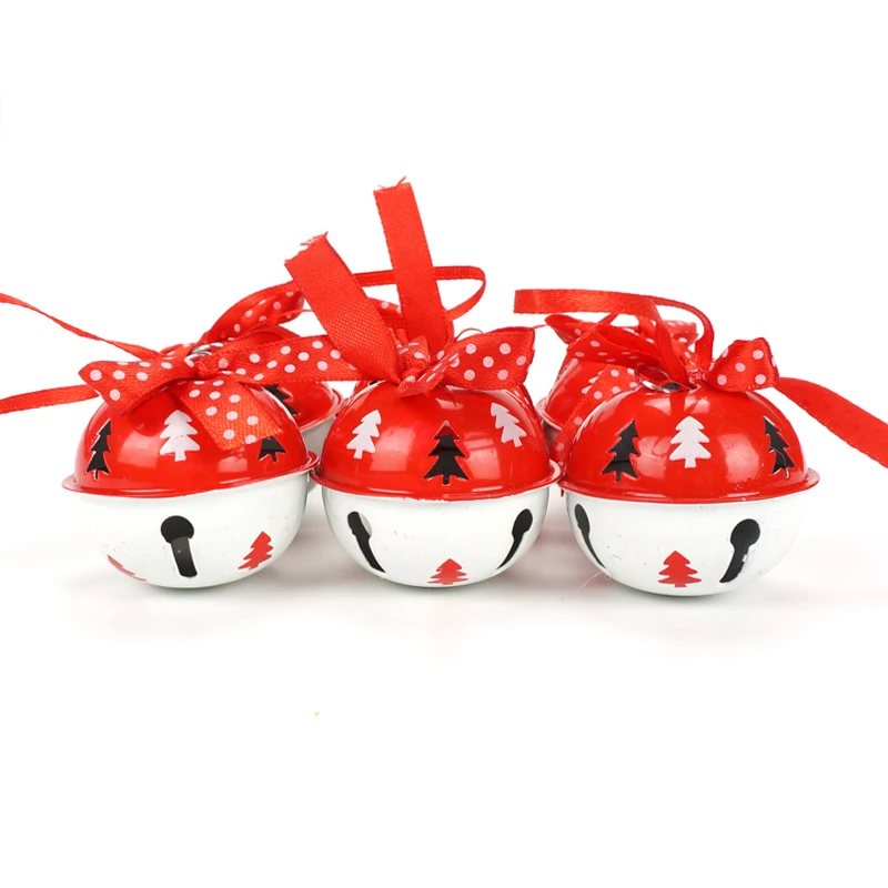 

Christmas Decorations For Home 6Pcs Red White Metal Jingle Bell With Ribbon 50mm Tree Bells Fr Christmas Ornaments Decor 2023