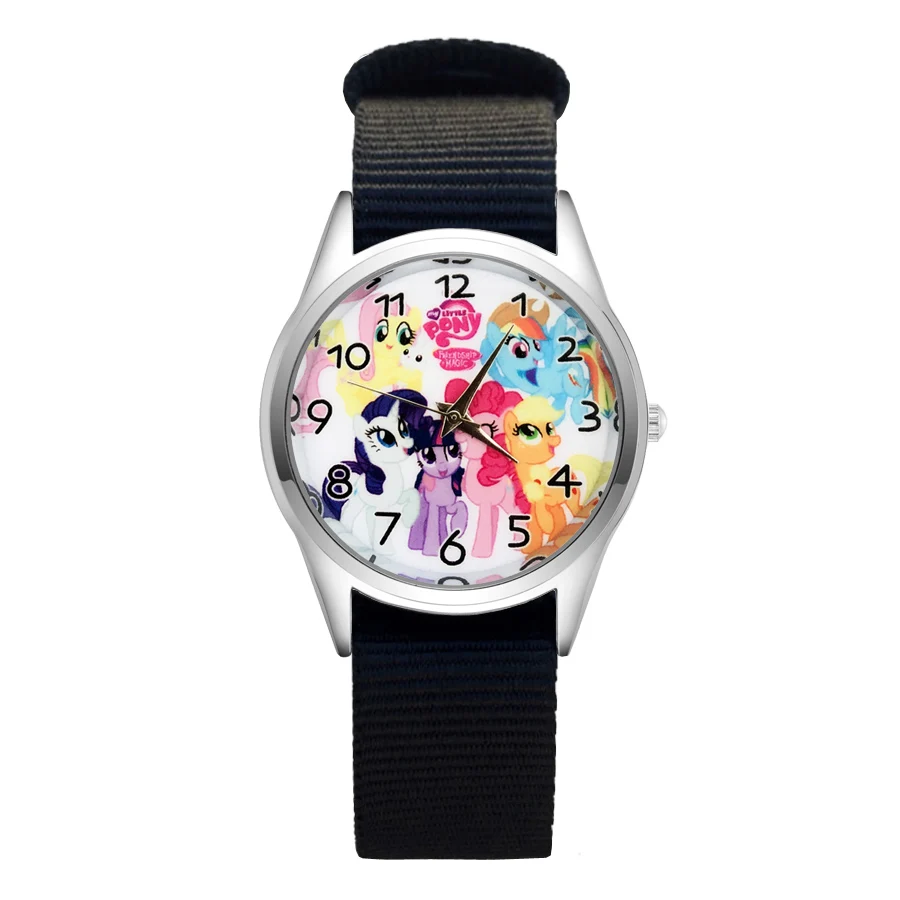 Модные часы с рисунком единорога, лошади, женские, для девочек, студентов, для мальчиков, детские, с нейлоновым ремешком, кварцевые наручные часы Clcok JC61 - Цвет: 02