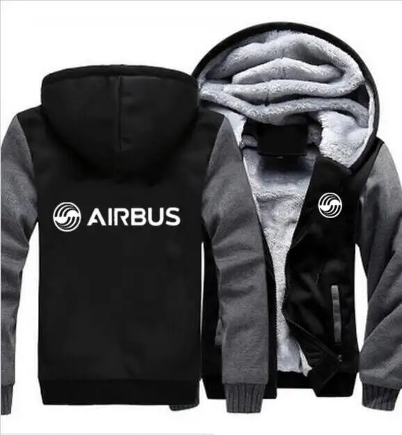 

New Men's Middle School Student Jacket Pilot Airbus Hoodie Aircraft Hooded Sports Zipper Thicken Camouflage Sports Jacket