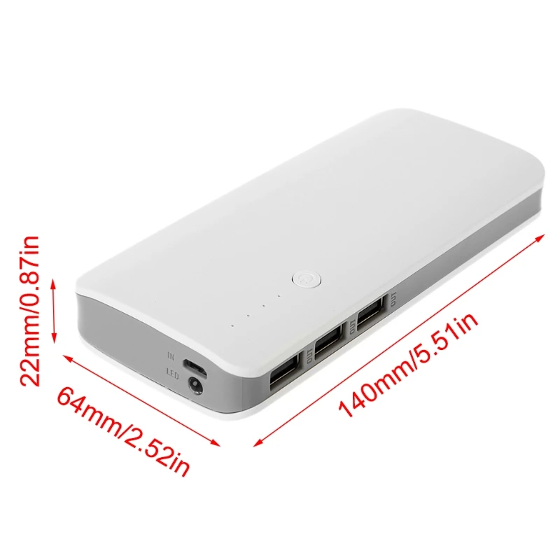 Пластиковый 5V 2.1A 3 USB power Bank зарядное устройство Повышающий Модуль+ 18650 литий-ионный Корпус Набор Случайная