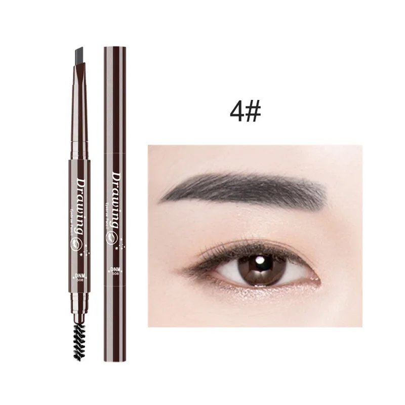 Double Ended Eyebrow Pencil Waterproof Long Lasting No Blooming Rotatable Triangle Eye Brow Tatoo Pen Eye brow Makeup Set Beauty - Цвет: 04