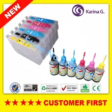 6 шт. для T0791 пустые многоразовые картриджи+ 1 набор красителей для Epson STYLUS PHOTO 1400/PX700W/PX800FW принтер с чипом Arc