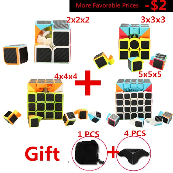 Углеродное волокно, наклейка, 2x2x2, 3x3x3, 4x4x4, 5x5x5, волшебный куб, волшебная проверка для мозга, образовательные игрушки, Pyraminx, косой кубик Рубика - Цвет: zuhe 1