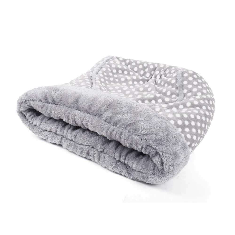 Цена Спальный мешок для кошек, зимний теплый коралловый флис, кровать для кошек, щенок, пещера, кровать для щенков, маленьких собак, чихуахуа, йорк...