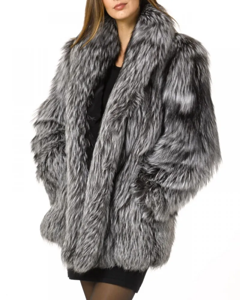 Faux Fur Coat Fashion Women Celebrity Evening Nightclub Party Faux Fox ...