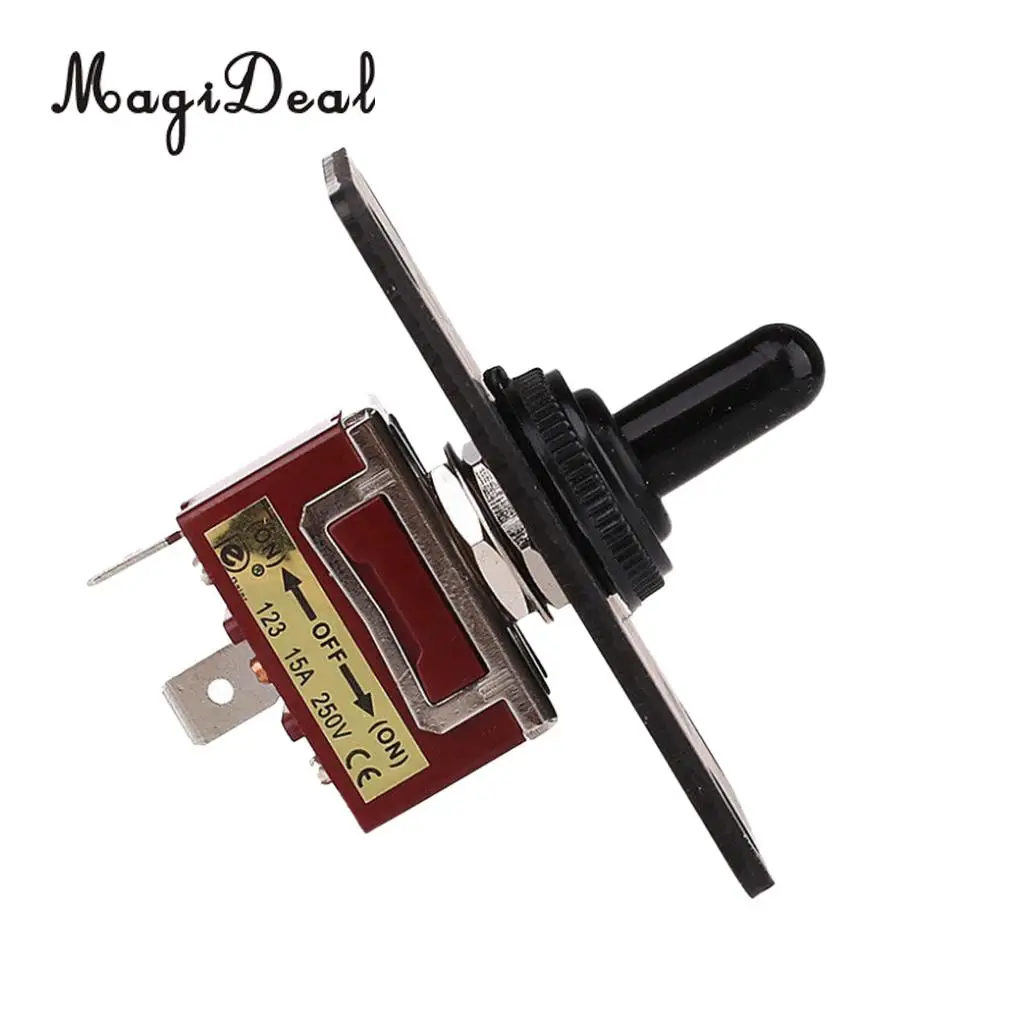 MagiDeal Boat Marine 3 Pin Up Down On/Off/On Momentary Toggle Switch Panel 12V 15A for Kayak Canoe Boating Dinghy Yacht Access