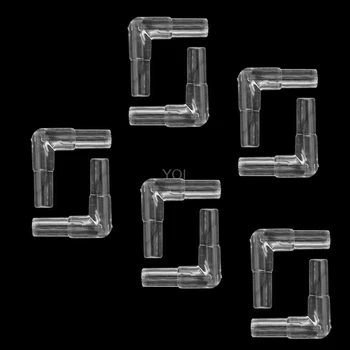 

10Pcs 2 Way Clear Aquarium Connector Tube Elbow Air Valves Fitting Fish Tank New
