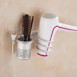 Настенный фен Органайзер держатель-спираль держатель стойка алюминиевая полка для ванной комнаты