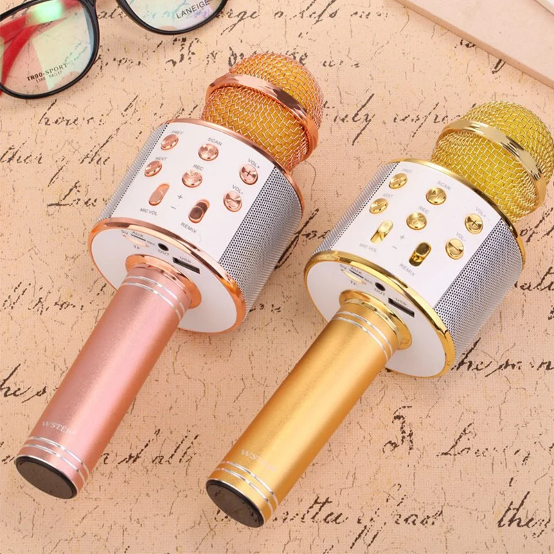 WS 858 Professional wireless microphone condenser karaoke mic bluetooth stand radio mikrofon