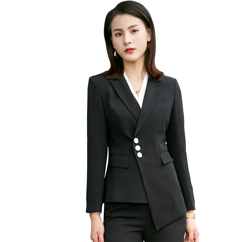 Winter White Elegant Office Lady Business Suits Female 2 Two Piece Set ...