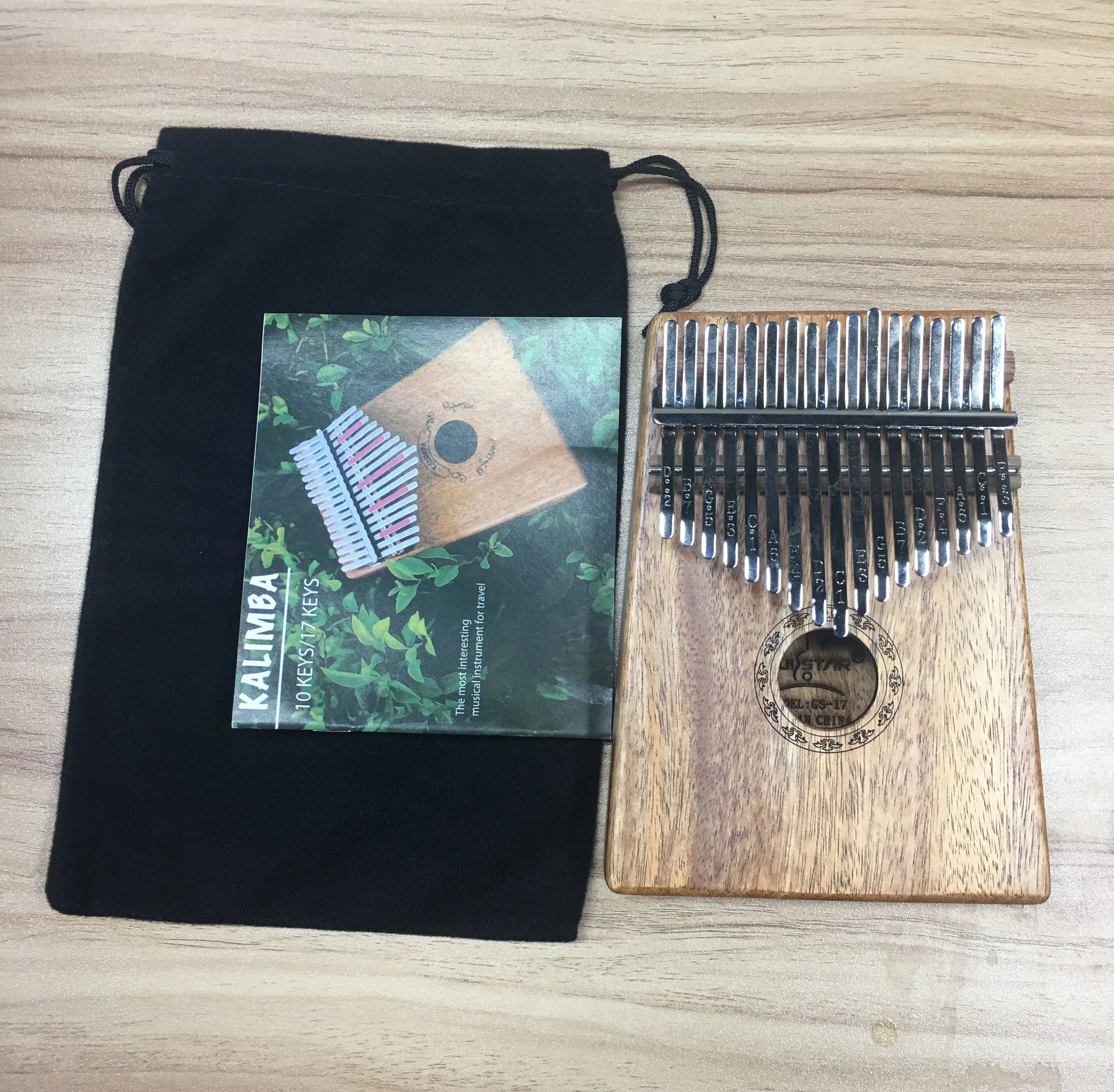 

17 Keys Kalimba African solid Mahogany Thumb Piano Learning Book Tune Hammer