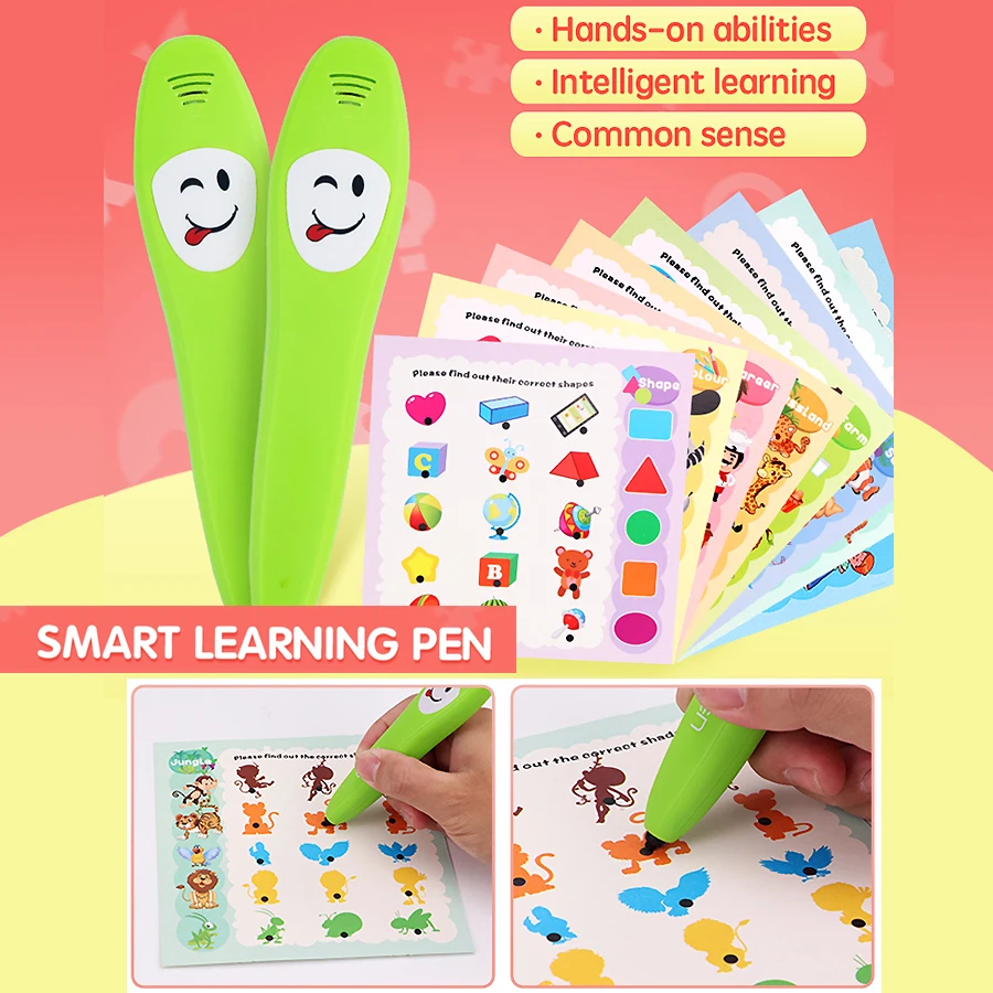 

English Electronic Smart logic Learning Pen with 12PCS Double-sided Learning Cognitive Card Early Educational Toys for Children