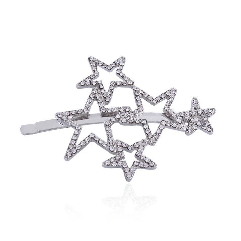 

Fashion Design Star Crystal Beautiful Hair Clip For Women Elegant Charm Handmade Hairwear Jewelry Female Bijoux New