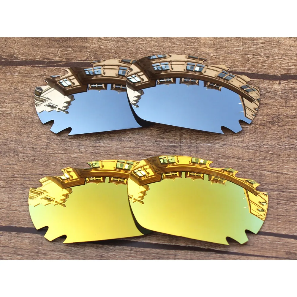 

Vonxyz 2 Pairs Chrome Mirror & 24K Mirror Polycarbonate Replacement Lenses for-Oakley Jawbone Vented Frame