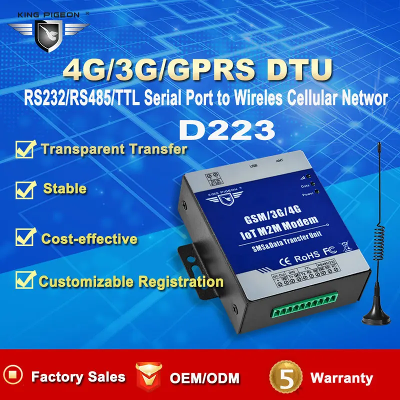 IOT M2M модем GSM 3g 4G DTU Sup порт s программируемый рукопожатие сообщение прозрачный Передача SMS с ttl RS485 порт D223