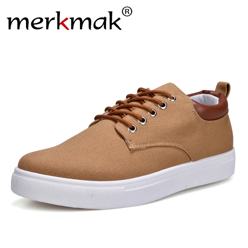 Ceny Merkmak tenisówki mężczyźni buty w stylu casual 2018 wiosna jesień trampki zasznurować mężczyźni wygodne buty duży rozmiar 47 ręcznie robione mokasyny