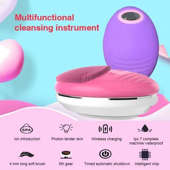 

Multifunction Facial Care Tools Cleansing Instrument Ultrasonic Wireless Charging Mobile Silica Pores Cleaner Products