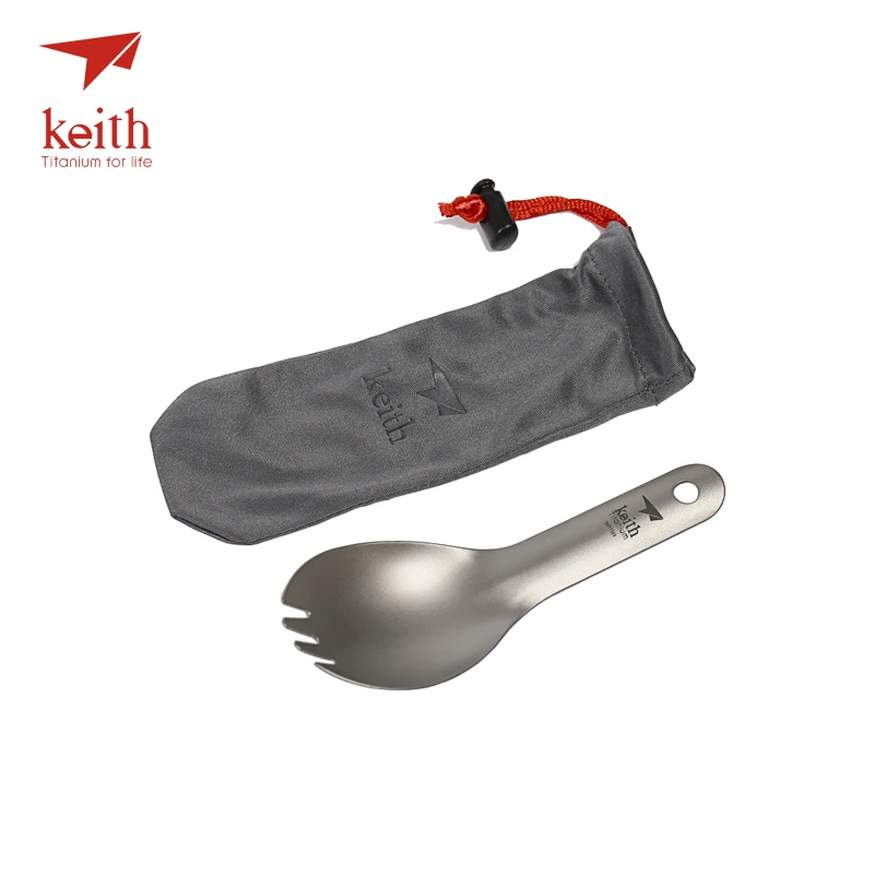 

Keith Titanium Short Spork For Children Camping Travel Tablewares Outdoor Picnic Hiking Convenient Kids Fork Spoon 13.6g Ti5312