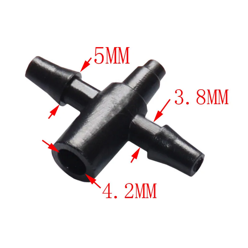 Wxrwxy фитинги для капельного орошения, тройник, водоотводный адаптер для орошения, сплиттер, полив, Соединитель с колючей поверхностью, 3/5, 60 шт