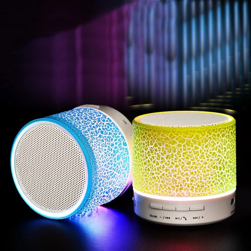 Bluetooth динамик MinWireless громкий с трещинами светодиодный TF USB сабвуфер bluetooth s mp3