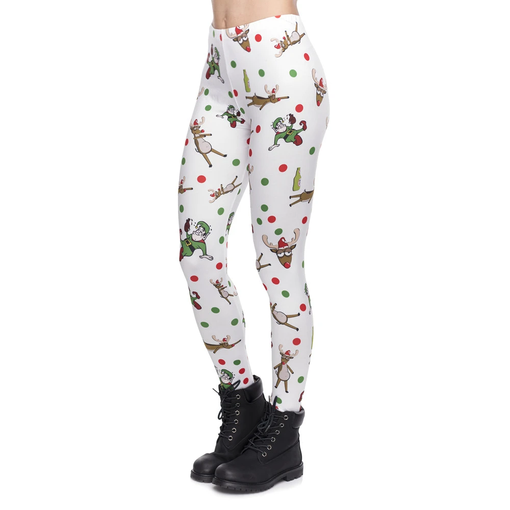 

New Design Women Legging Christmas Party Printing Leggings Fitness Cozy High Waist Woman Pants