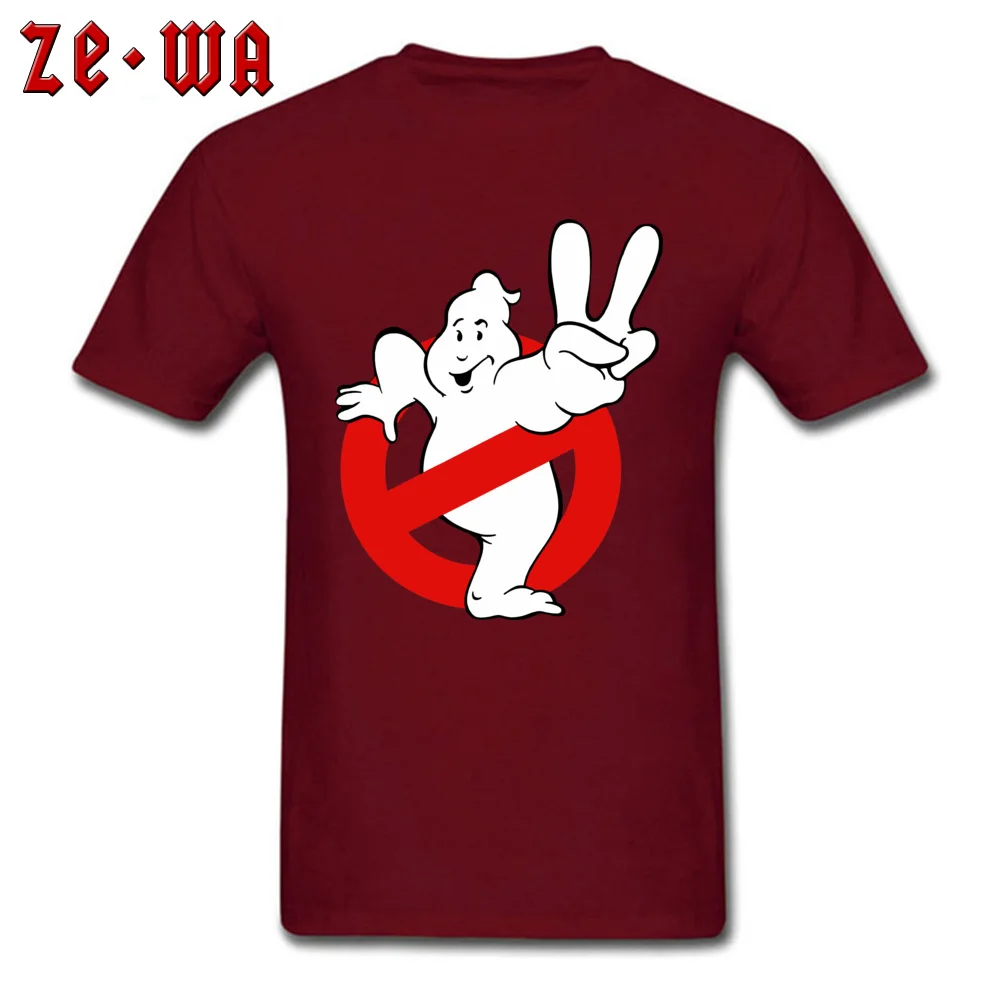 Oversized Men Tops Tees Ghostbusters Casual T Shirt 100% Cotton Short Sleeve Summer Tee Shirts Round Collar Drop Shipping Ghostbusters maroon
