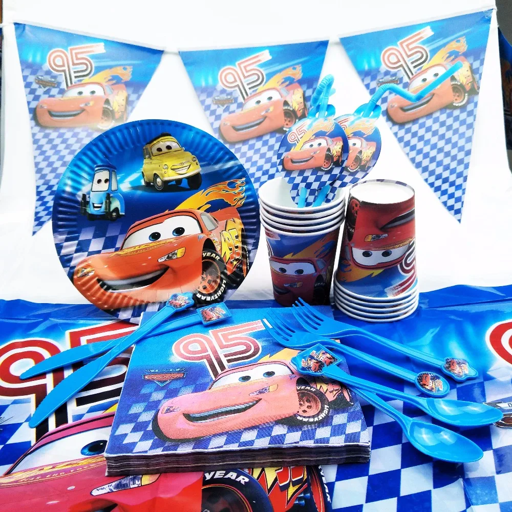 

82pc Disney Cars McQueen Kids Birthday Party Decoration Party Supplies Baby Birthday Party Pack Event Cars Disney Birthday Kids